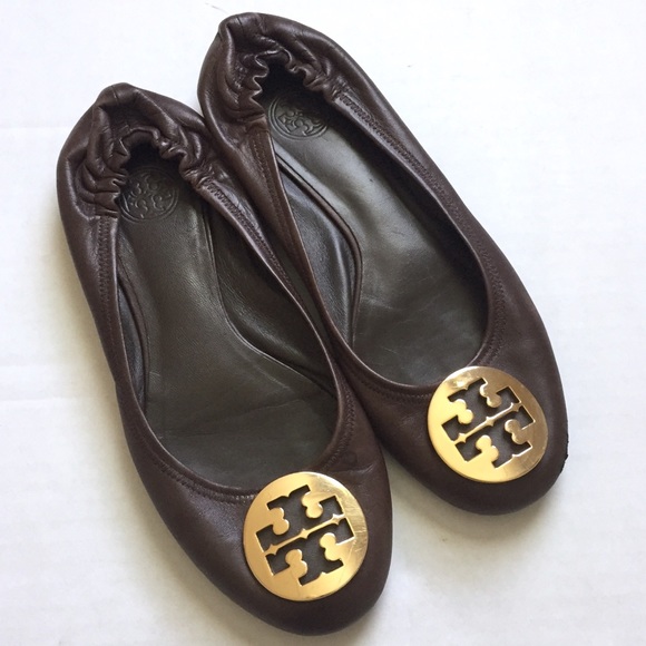 Tory Burch Shoes - Tory Burch | Minnie Flat Brown Leather Size 9